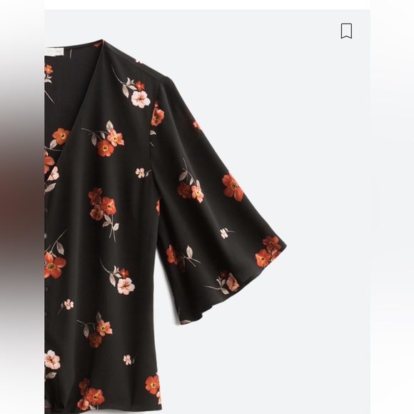 Lush Krisantha Black Floral Tie Front Blouse - Picture 3 of 10